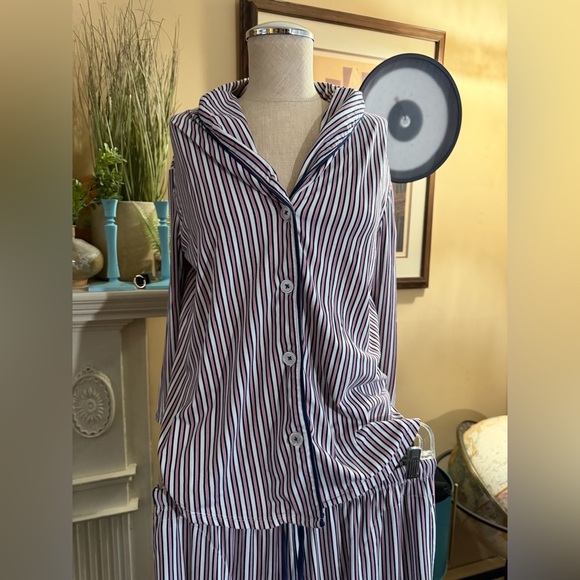 ROOM SERVICE Cozy Cool Pajamas In Cameo/ Ink/ Pink Stripe - Picture 9 of 15